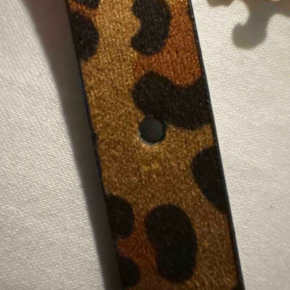 Animal Leopard Print Skinny Brown Belt - Picture 6 of 7